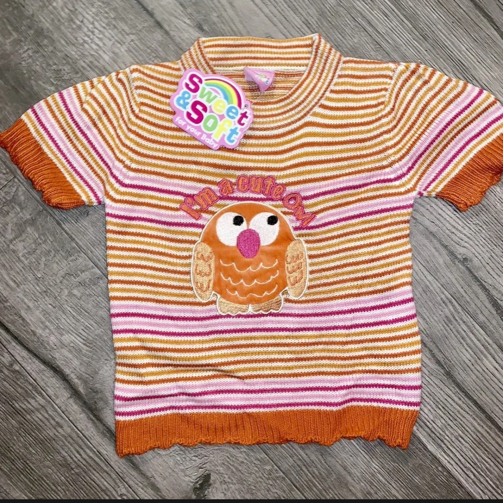 Girls Sweet And Soft Striped Owl Shirt I'm A Cute Owl Size 2T New